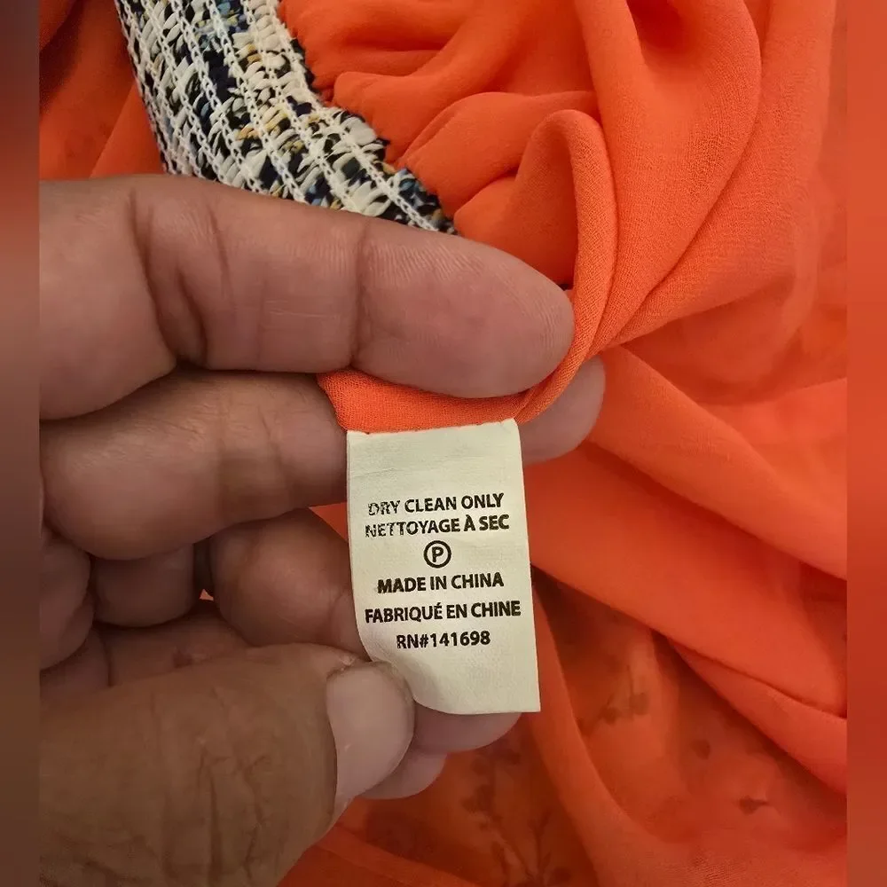 Ramy Brook Printed Annabelle Orange Floral Mini Skirt 100% Silk Size XS
